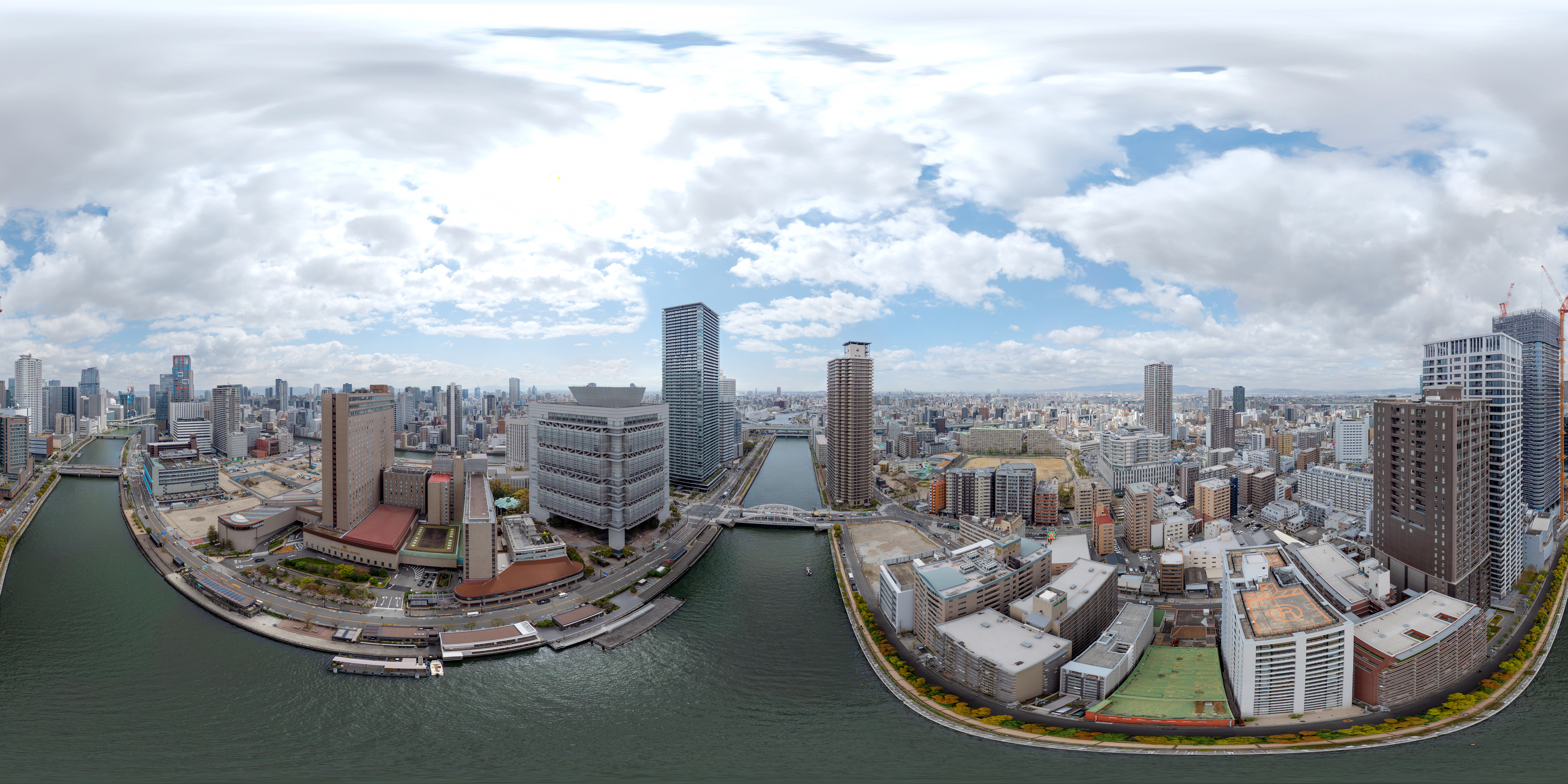 イマーシブ対応 空中360°パノラマ撮影｜20K超高解像度ドローン空撮 